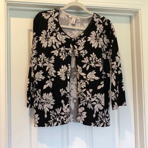 Black and white floral cardigan